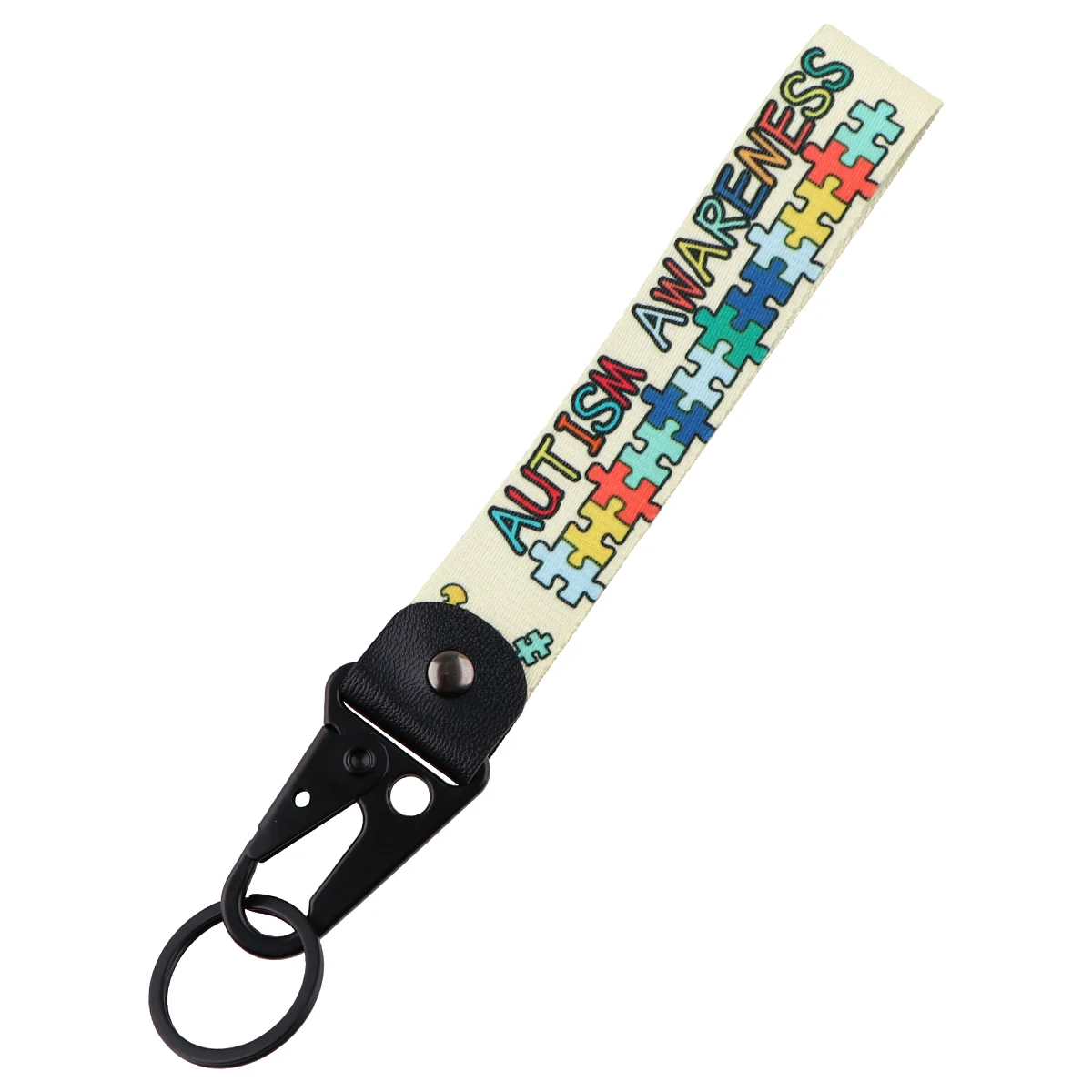 Autism Awareness Puzzle Mobile Phone Lanyard Short Wrist Rope Pink Ribbon Keychain Chain Rope Doctor Nurse Accessories