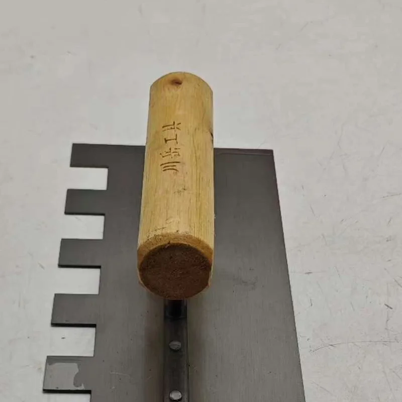 Paleta dentada para clavar, herramienta dentada con mango de madera, hoja de acero al carbono de 300mm/11,81 pulgadas, dientes de 15x15mm para azulejos