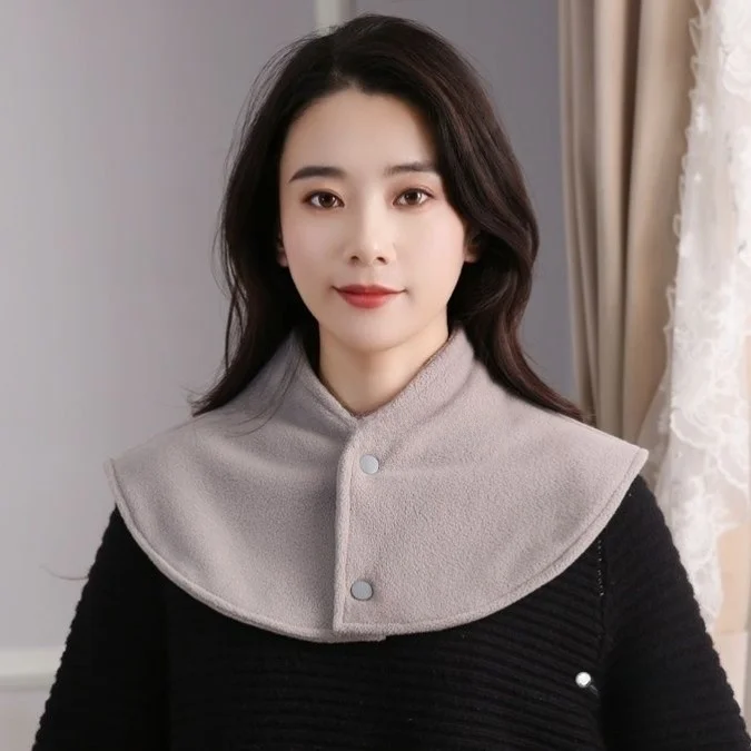 暖かいフェイクシャツ襟肩首プロテクター寝間着インナー服エアコン付き部屋スカーフネックウォーマーフェイクカラー