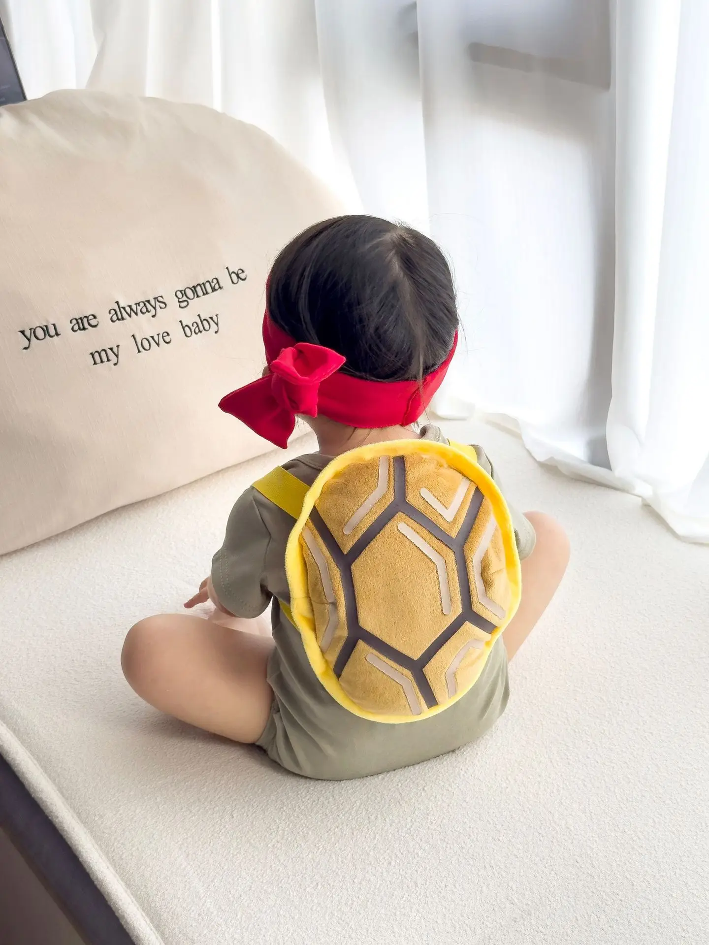 Funny Turtle Korean Baby Onesie Boy Girl Romper Infant Baby Bodysuit Newborn Baby Clothes Cotton Jumpsuits Suit Headband+Backpac