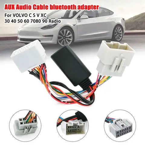 For Volvo C30 C70 S40 S60 S70 S80 V40 V50 V70 XC70 XC90 Car Bluetooth Module AUX-IN Audio Cable Adapter
