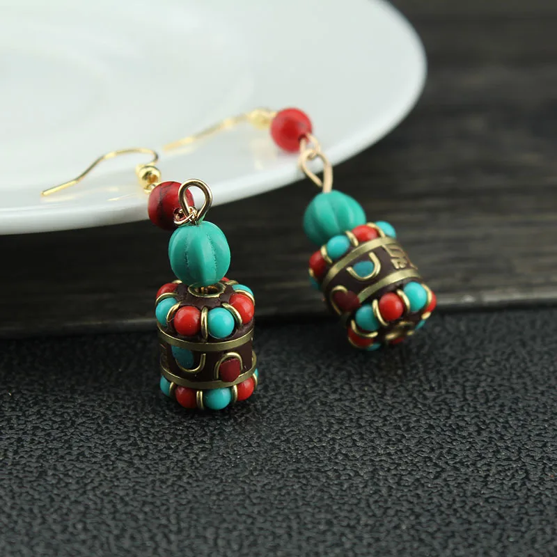 

Аксессуары для рукоделия в китайском стиле: новые серьги с бусинами в тибетском и непальском стиле, женские длинные серьги с кисточками, крючки для ушей, экзотические украшения.