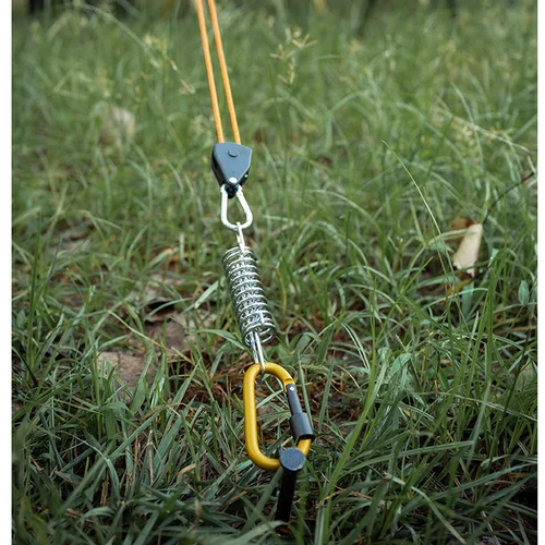 Imagen 2 del producto Hebilla de resorte para tienda de campaña, resortes resistentes, resortes de lona de acero inoxidable a prueba de viento, ajuste del tensor para senderismo y acampada al aire libre