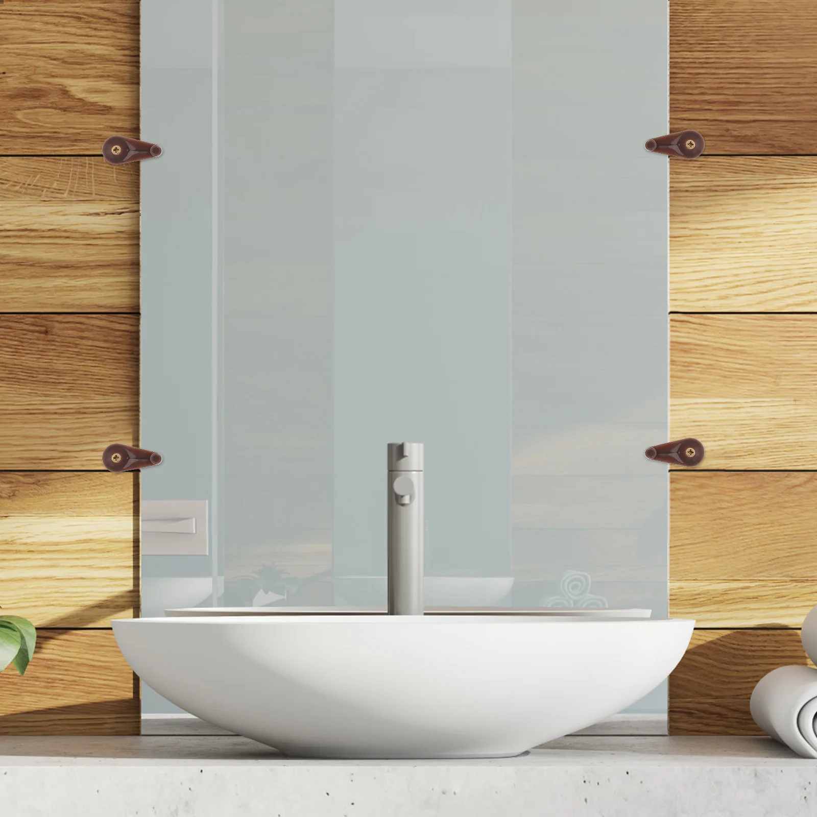 

Mirror Clip Clamps Holder Clips Mounting for Wall Glass Securing Frameless Hanger Wardrobe