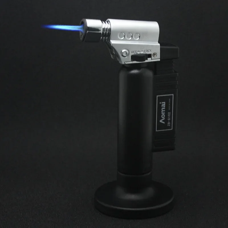 High Power Welding Gun Windproof Jet Blue Flame Butane Gas Torch Lighter Safety Lock Switch Outdoor BBQ Kitchen Cigar Lighters