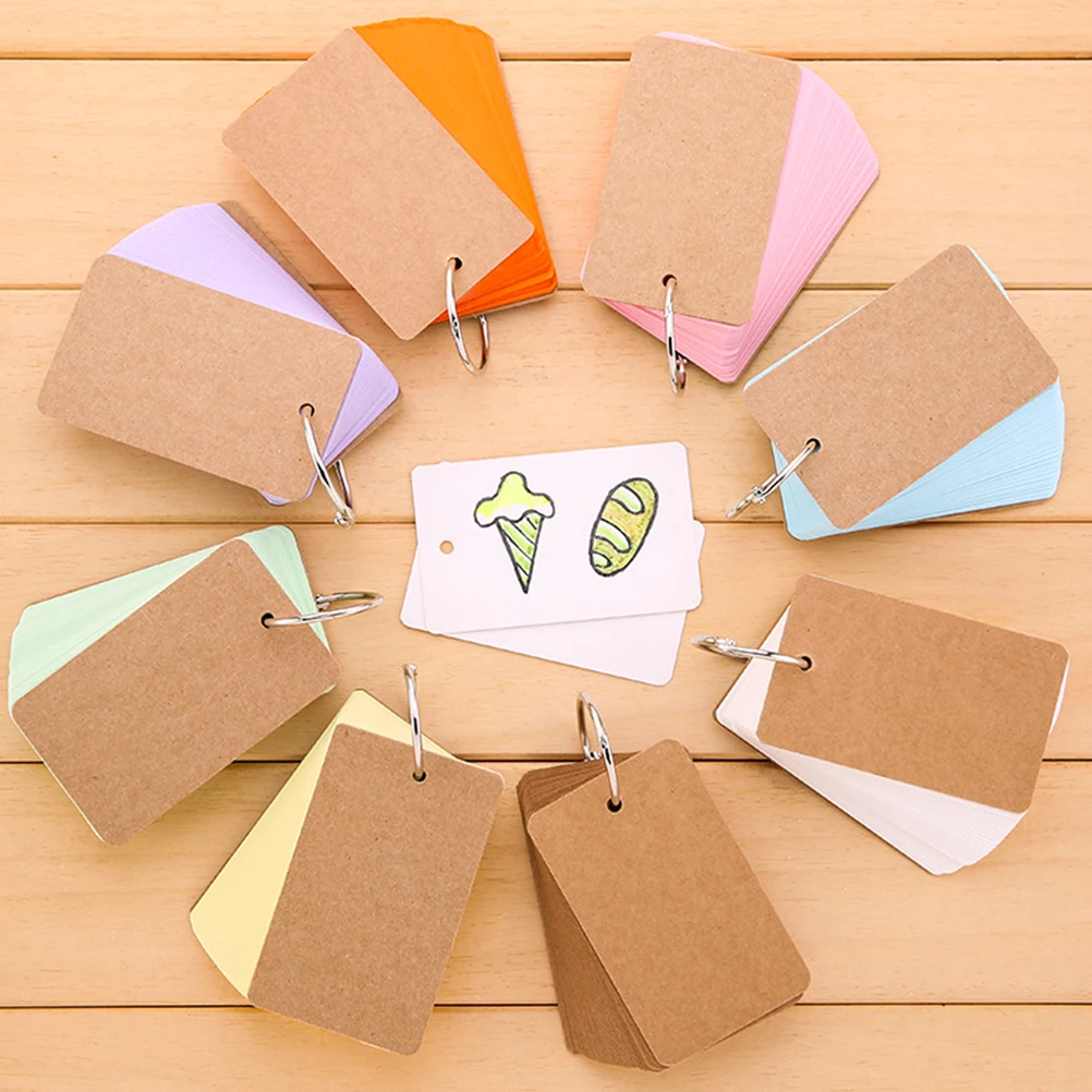 Schede di studio Mini Flashcard Divisori indice Quaderni a spirale Blocco note di carta Blocco note foderato tascabile portatile per studenti