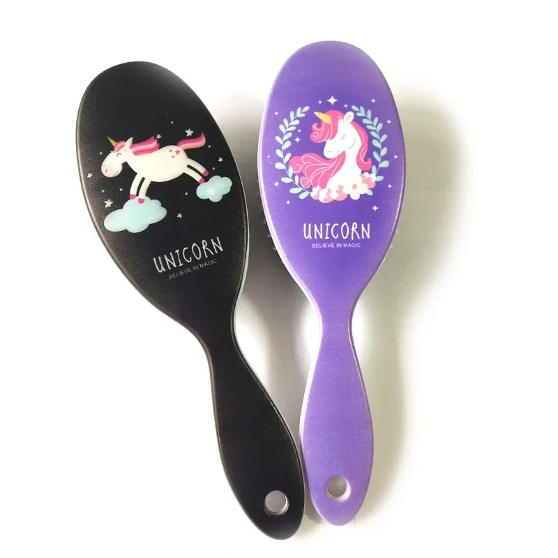 4 Color Cute Unicorn Animal Anti-static Hair Brush Massage Comb Shower Wet Detangle Hair Brush Salon Hair Styling Tools