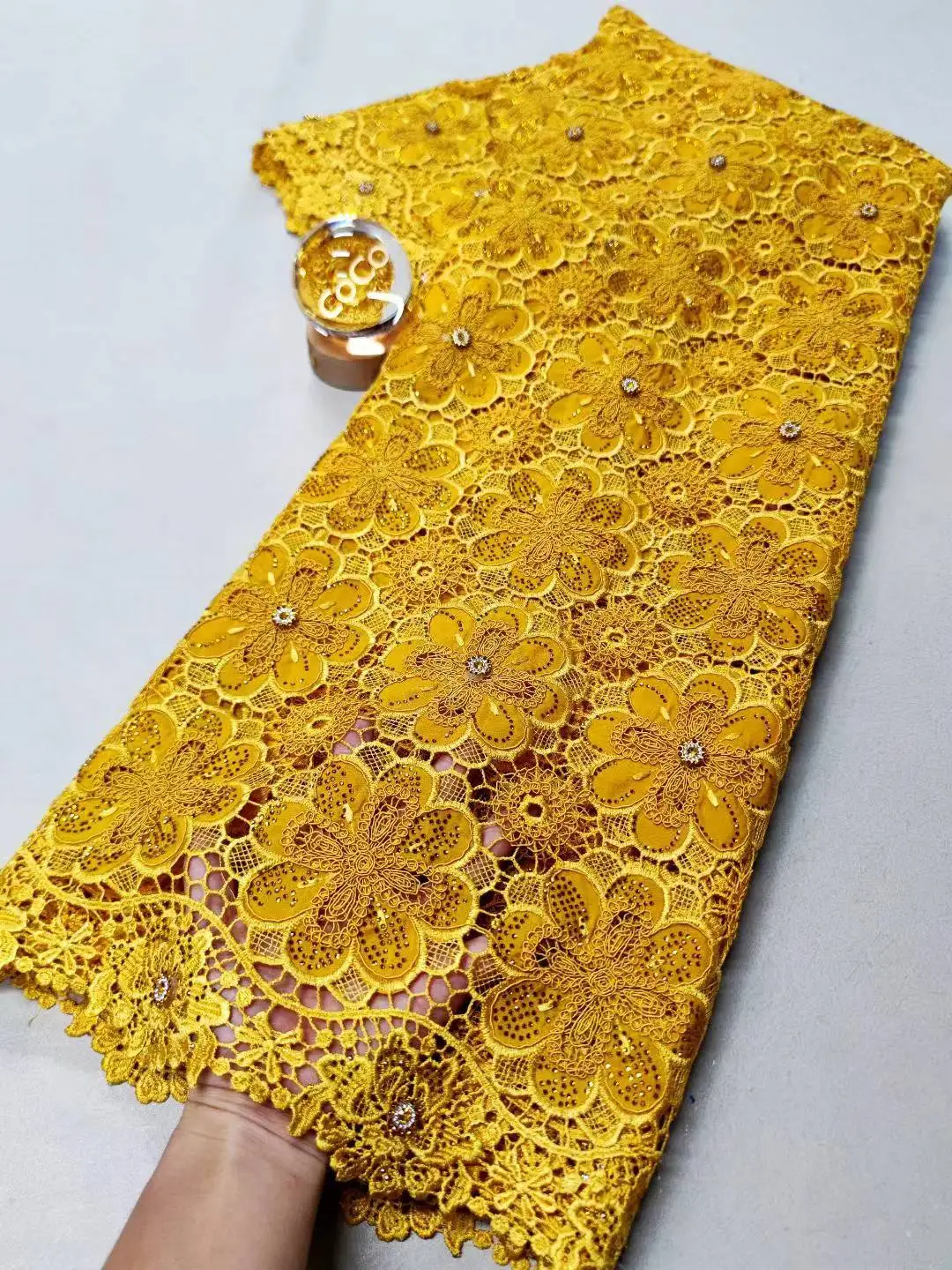 أفريقيا النيجيري 2025 الترتر لفستان الزفاف الشيفون تول أقمشة الدانتيل عالية الجودة حفلة جبر الخياطة القطن 5 ياردة XL119