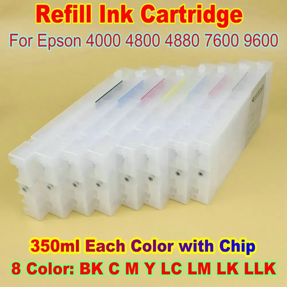 4880 4800 4000 ที่ว่างเปล่าตลับหมึกเครื่องพิมพ์สําหรับตลับหมึกเติม Epson 4800 4880 4000 7600 9600 ตลับหมึกเปล่าพร้อมชุดชิป