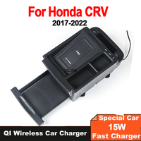 15W Car Wireless Charger QI Phone Charger Fast Charging Case Phone Holder For Honda CRV CR-V 2017-2022