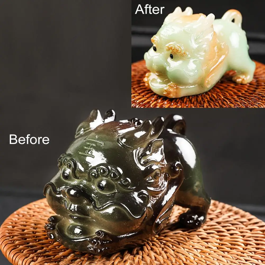 Color-changing Tea Pet Color Changing Tea Pet Pixiu Resin Lucky Statue for Kung Fu Tea Tray Decor Feng Shui Ornament for Lovers