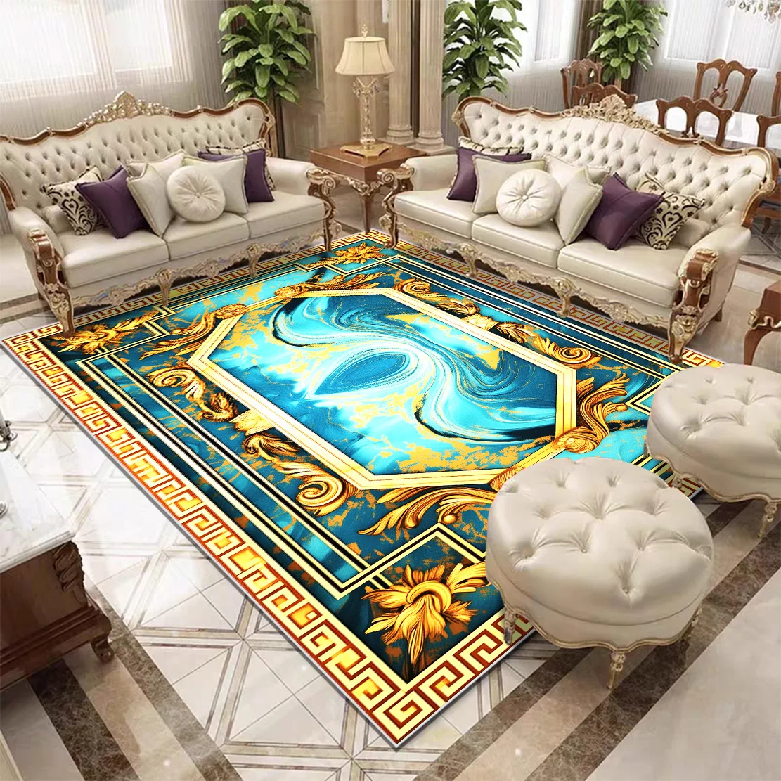 Wunderschöner goldener Teppich für Wohnzimmer Große Couch tisch matte Wasch bare Raum dekoration Teppiche rutsch feste Eingangstür matte