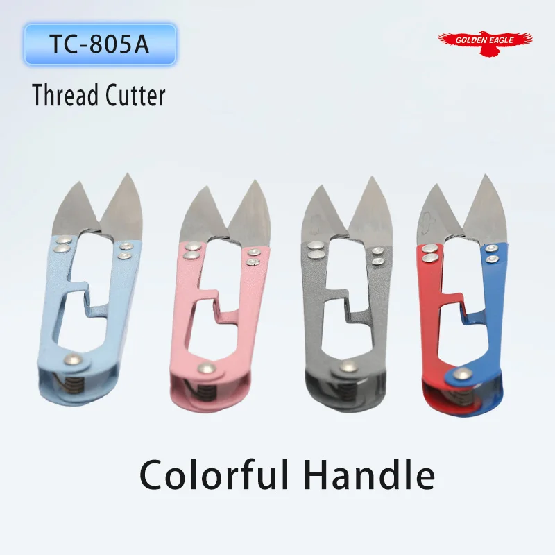 TC-805A Golden Eagle Sewing Scissors Colorful Handle Thread Cutter U-shaped Thread Snips Cross-stitch Tool Sewing Machine Parts