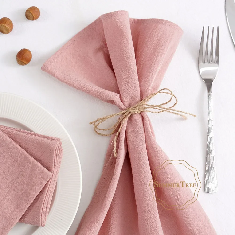 24 Pack 40cm X 40cm Cloth Napkins Washable Reusable Bulk Plain Cotton Table Napkin for Home Kitchen Dinner Wedding Decoration