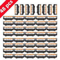 4-48 pcs Shaving Razor Stainless Steel Blades Refills Durable Shaver Replacement Fusion Safety 5 Layer