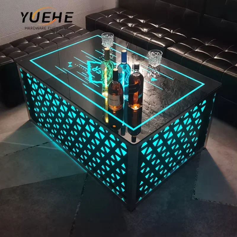 Móveis de bar legal/notclub/ktv/clube noturno/mesa de cubo led conjunto de sofá de móveis de narguilé mesa de peças centrais