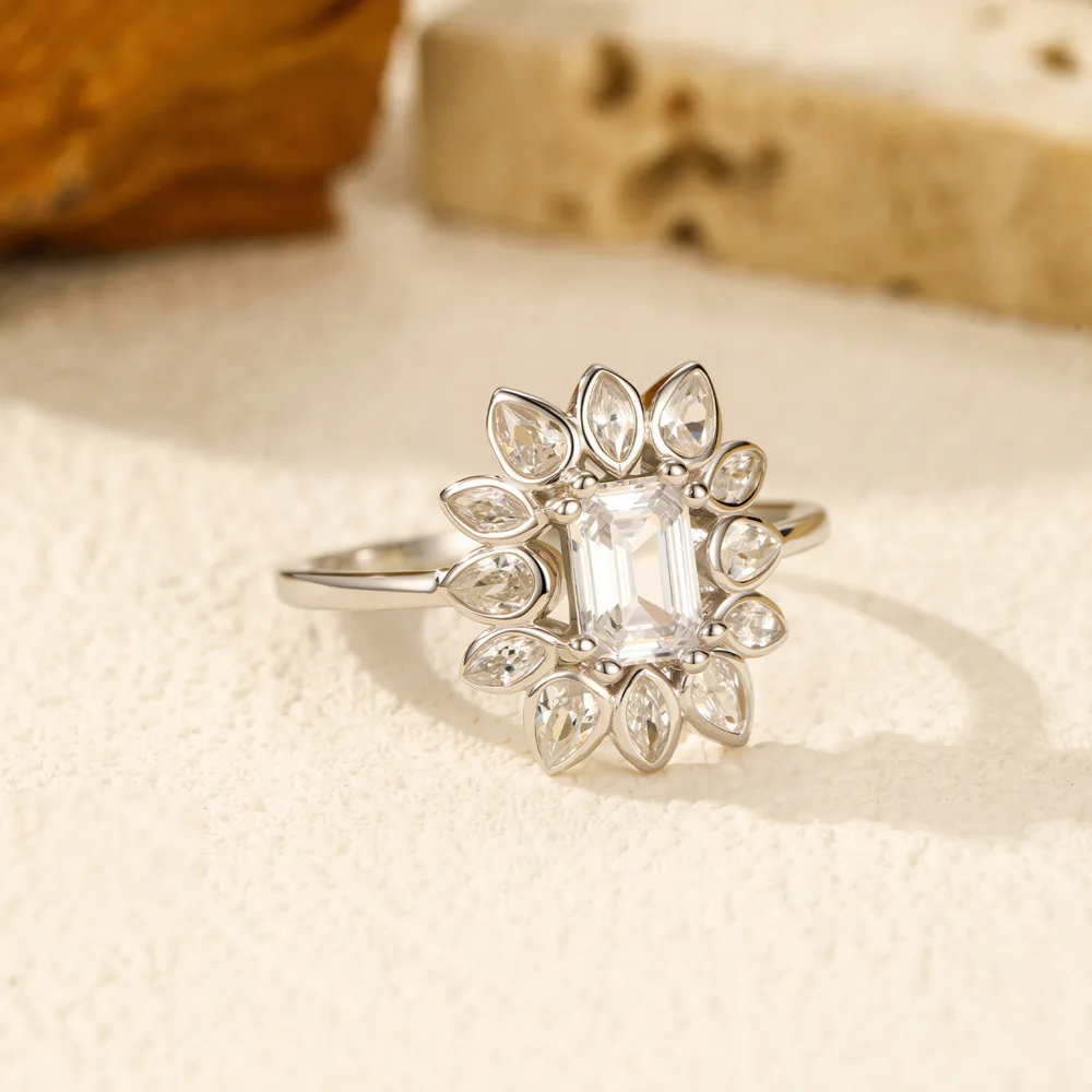 

GL New S925 Silver Full Diamond Ring, European & American Style Luxury Bling Ring, Elegant Premium Jewelry for Ladies