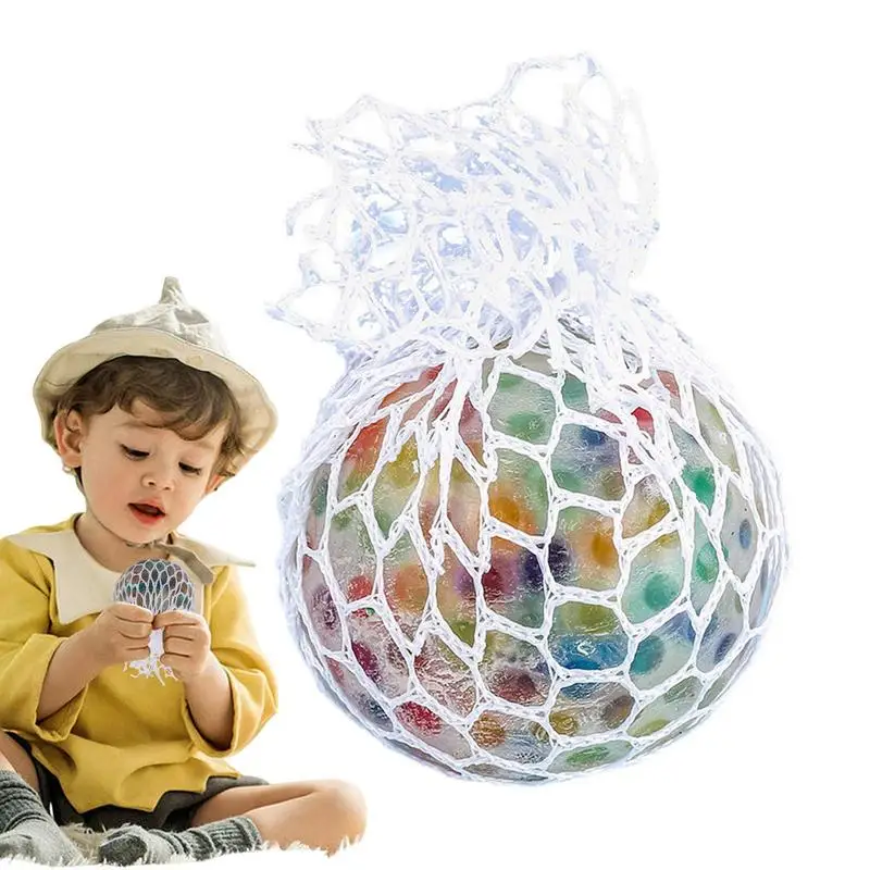

Rainbow Squeeze Ball Squeeze Ball Mesh Grape Sensory Toys Rainbow Effect Stress Balls Soft Elastic Stretch Ball Squeezing Toys