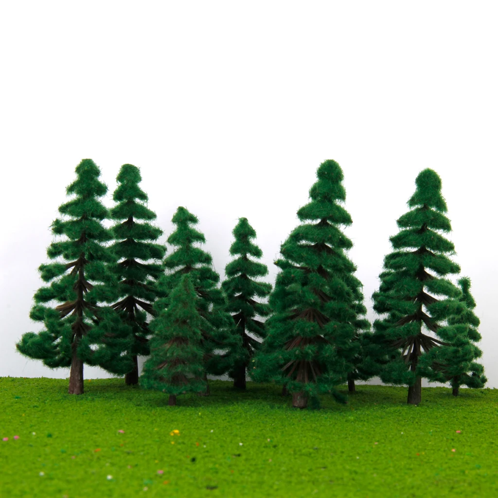 Pack Of 16pcs Model Trees With Dark Green Leaves Model Landscape Appearance With Realistic