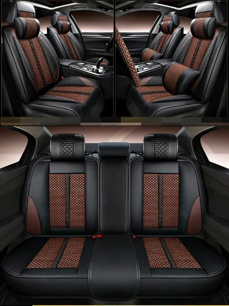 Full set car seat covers + Steering wheel cover for Geely Coolray 2026-2019 Top quality breathable seat cushion eco seat case
