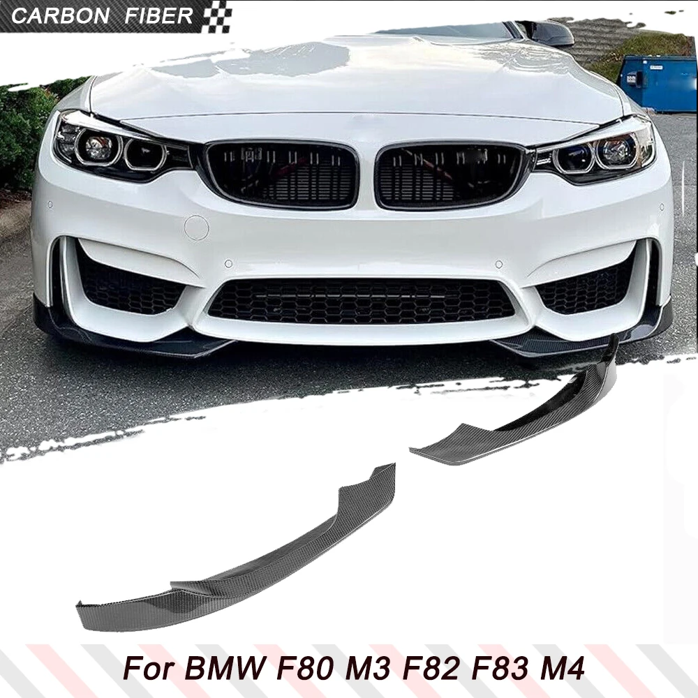 

Автомобильный передний бампер, спойлер, сплиттеры для BMW F80 M3 F82 F83 M4 Sedan Coupe Convertible 2014-2018, передние сплиттеры из углеродного волокна