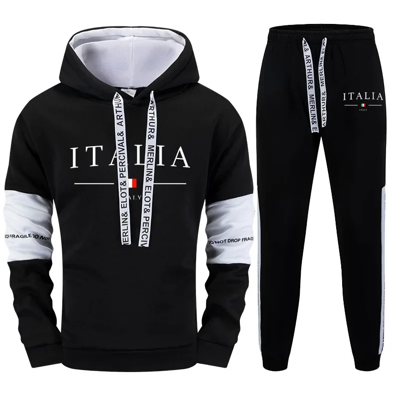 Jogging Mens Tracksuit Printing Casual Single Piece Sweatshirts Pants High Quality Fitness Hoodie Pants New Sports Mens Clothing