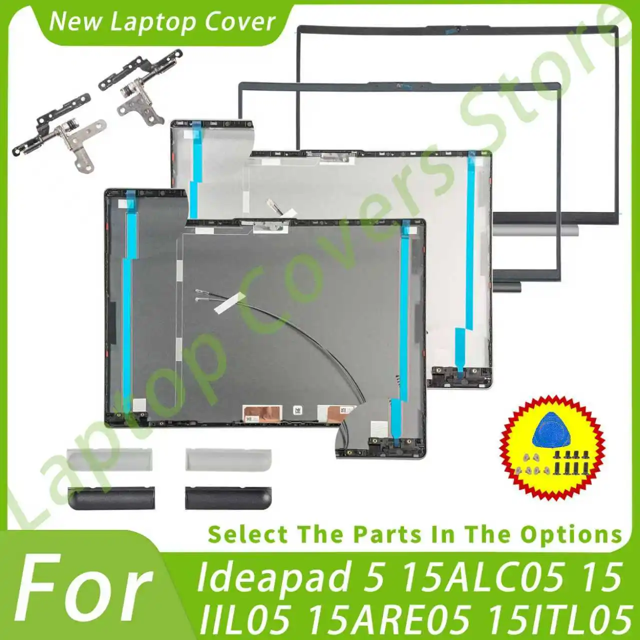 

Новинка для Idea.pad 5 15IIL05 15ARE05 15ITL05 15ALC05 2020 2021, задняя крышка ЖК-дисплея AMK7000110, петли передней панели, замена GS557