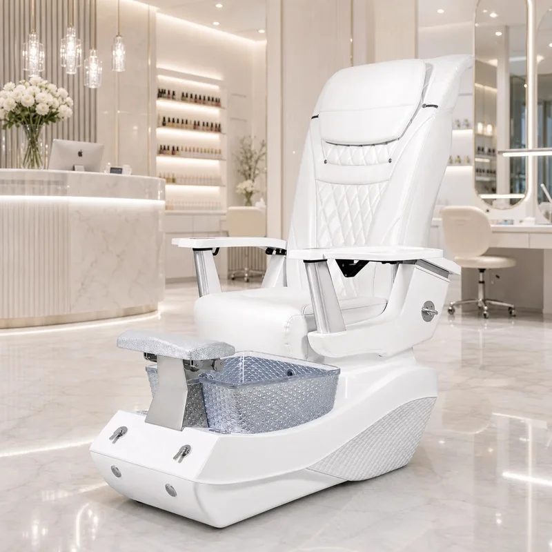 New Design Pedicure Chair Massage Function Reclining Seat Automatic Drainage Pipeless Jet Nail Salon Beauty Salon Equipment