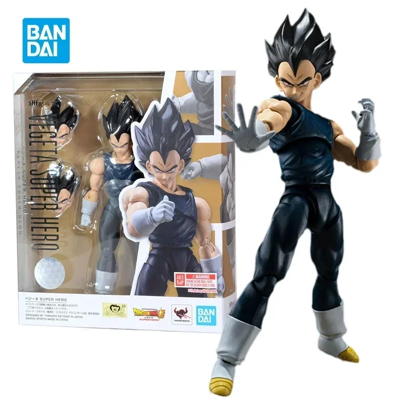 In Stock Original Bandai Dragon Ball SHFiguarts Vegeta Super Hero Anime Action Figure Collection Movable Model Toy Hoilday Gift