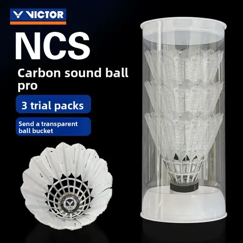 3 or 6pcs VICTOR Badminton NCS Pro Carbon Sound Artificial Ball - Stable Flight, Durable, Suitable for Competition and Training