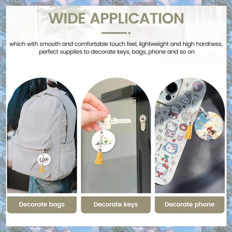 

Best Of 2025-240 Pieces Sublimation Blanks Keychain Set Round Key Rings Sublimation Ornament Blanks Heat Transfer Keychain Tasse