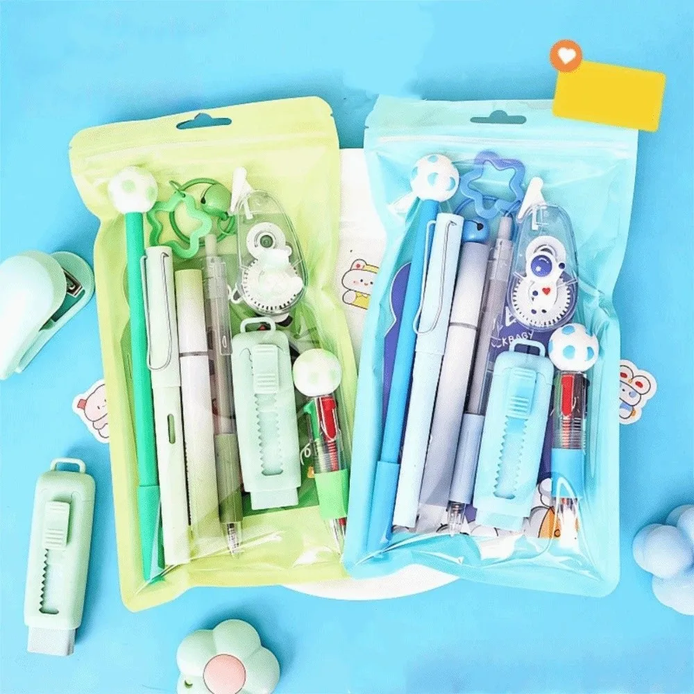 Cartoon School Stationery Set Large Capacity Stick Note Student Tools Gift Kit Book Marker Pen Cartoon Stationery Set