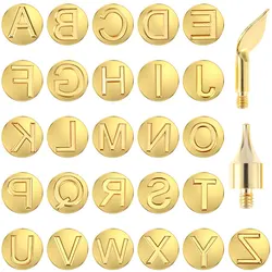 28Pcs Wood Burning Tip Copper Letters Wood Burning Tool Wood Burning Alphabet Template Branding and Personalization Tool