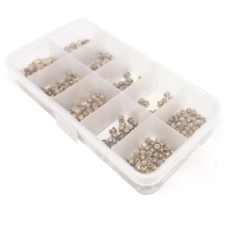 400pcs Injection Molding Knurl Insert Nut Embedded Nutsert Assortment Kit Set 10 Mix Size M2 M3  Solid Brass Copper