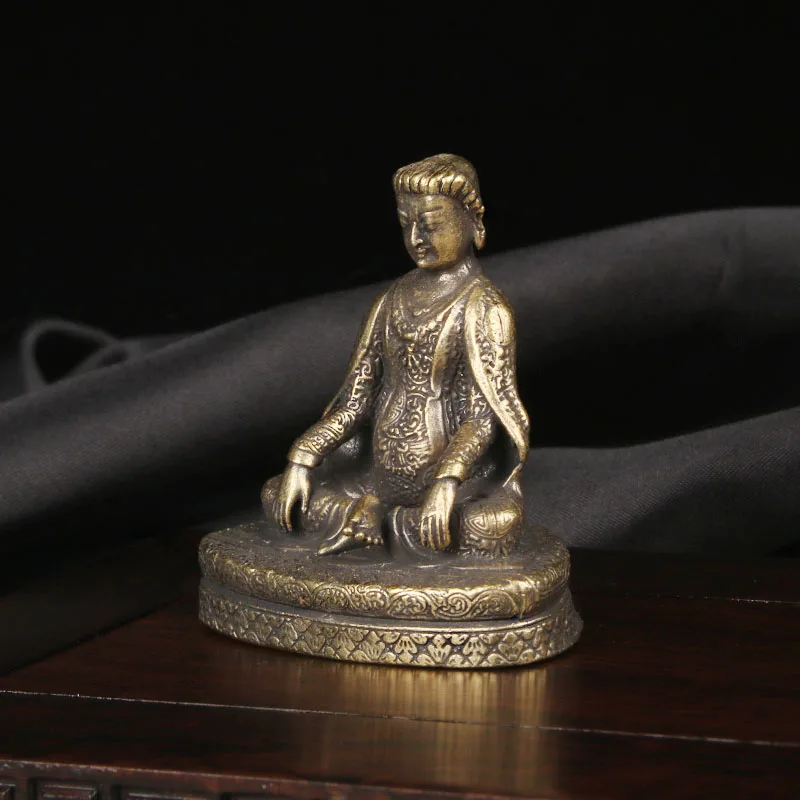 Kagyu School Marpa Venerable Brass Buddha Statue Ornament Collection of Buddha Worship Deity Handicrafts and Bronze Wares