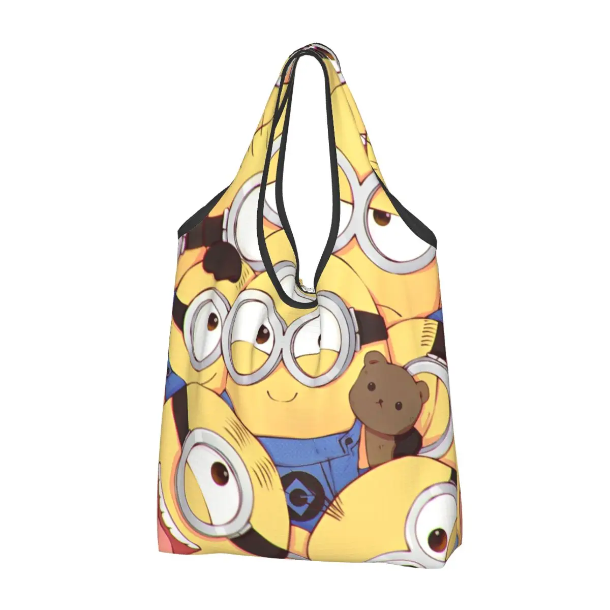 

3D Printed Cartoon Minions Shopper Bag Beach Handbags Female Print Shopping Bags Aesthetic Polyester Tote Bag