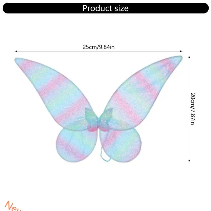 جناح Fairys للبالغين أطفال Fairys Butterfly Wing Glitter Angel Wing ، Costume Fairys for Halloween Gray Up Party Form