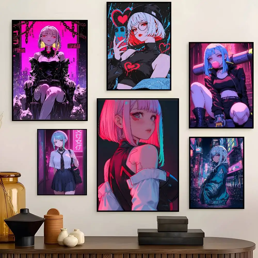 

Fashion Cyberpunk Girl cool Poster HD home decor sticky wall waterproof home living room bar aesthetic decor