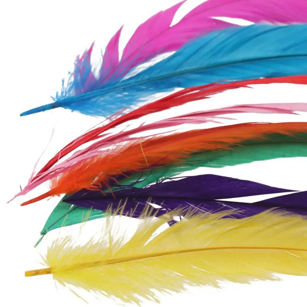 Plumes de Coq Multicolores Bleues et Rouges de 12 à 14 Pouces, 30 à 35cm, Accessoire de Bricolage