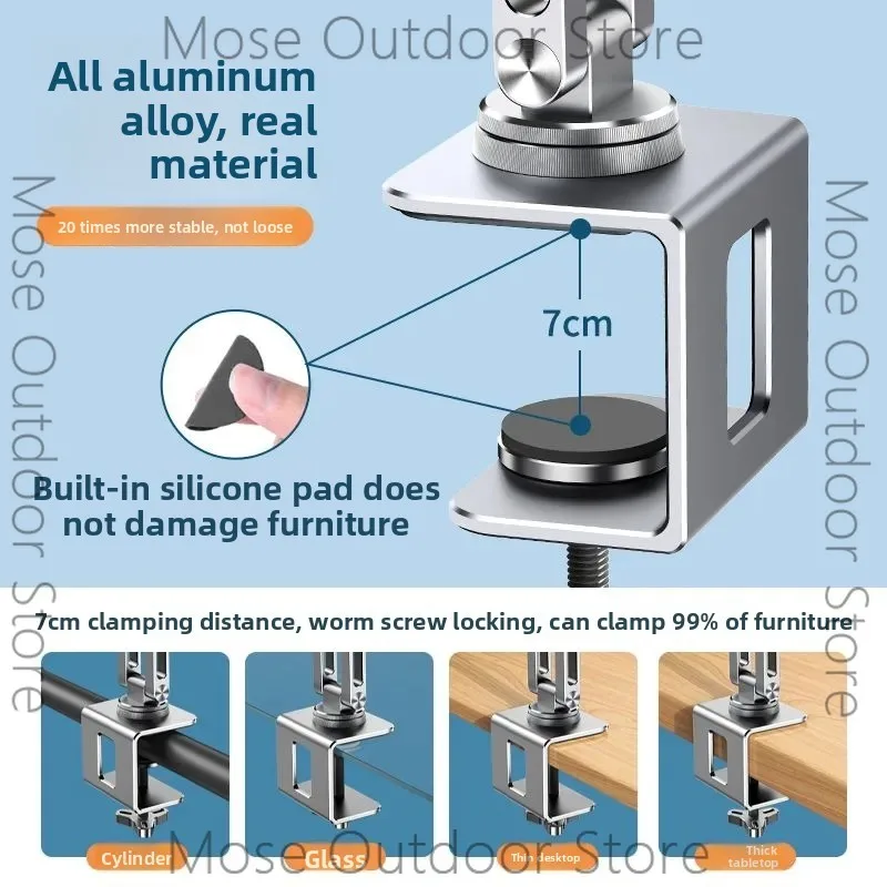 360 ° Alloy Rotating Reading Multifunctional Laptop Projector with Added High Support Bracket for Books