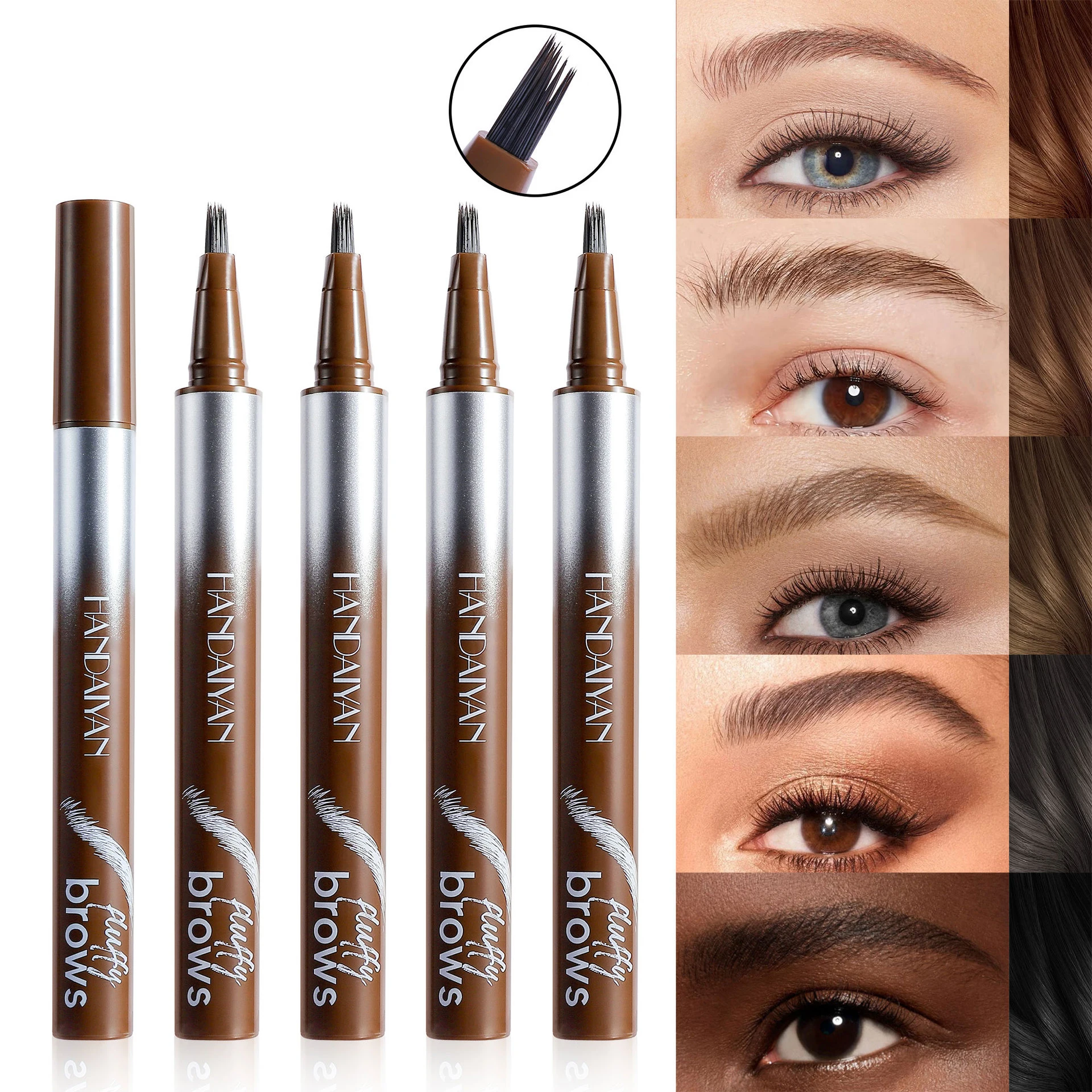 

Five Color Wild Eyebrow Artifact Pencil Tip Precision Outlining Rooted Hair Flu Natural Eyebrow Shape Liquid Eyebrow Pencil
