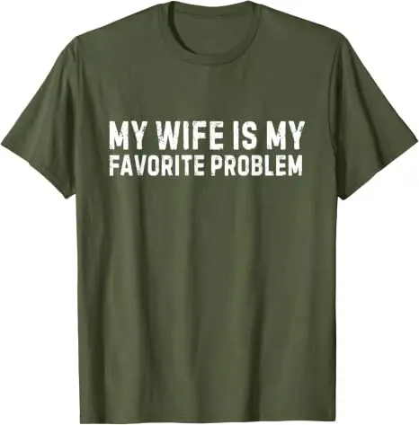Y2k „Ehefrau“ Sarkastisches Witz-T-Shirt, Humor „Ich liebe meine Frau“ Grafik-T-Shirt, Persönlichkeit „Meine Frau ist mein liebstes Problem“ Lustiges Shirt – Detail 18