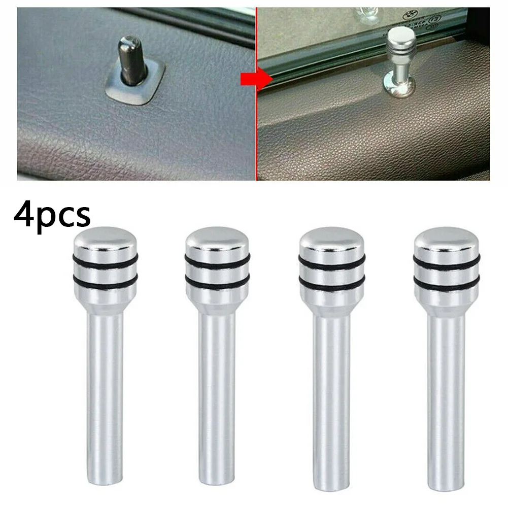4x plata/rojo/negro puerta Interior de coche LKnob Pull Pins cubierta aleación de aluminio accesorios de automóvil para todos los coches/camiones