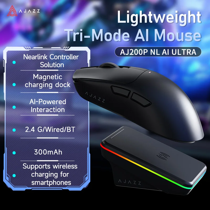 AJAZZ AJ200 AI Technology Wireless Gaming Mouse with AI Voice Assistant; suitable for programming and game macros