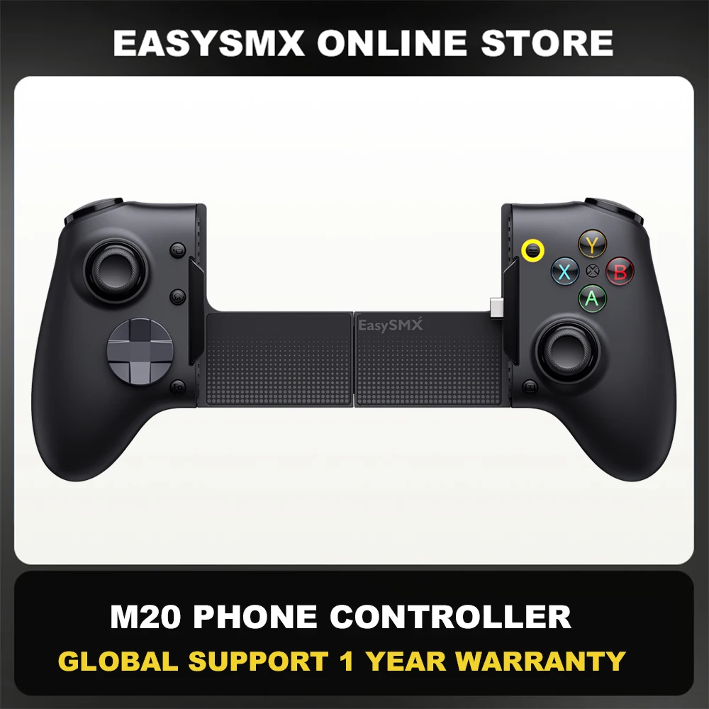 EasySMX M20 Type Cモバイルフォンコントローラー（Android/iPhone 16/Xboxクラウドゲーミング/最大8.5インチのタブレット対応）、ABXYレイアウトスイッチ