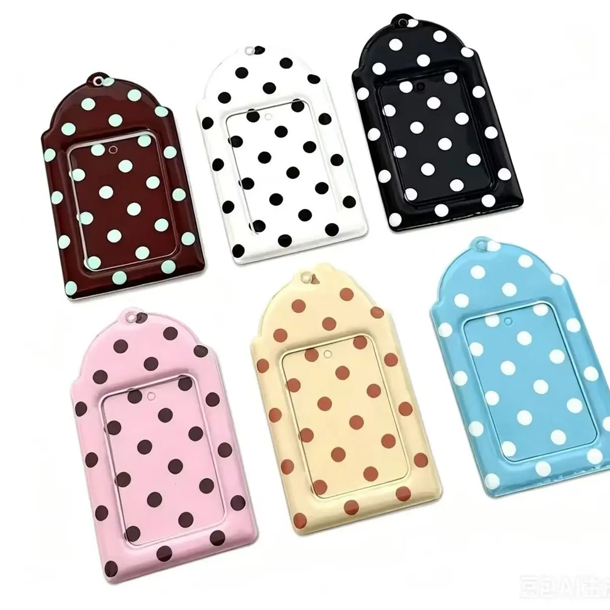 1PC Polka Dot Card Holder 3 Inch Photocard Card Sleeve Kpop Idol Card Holder Backpack Accessories Pendant Keychain Fans Gifts