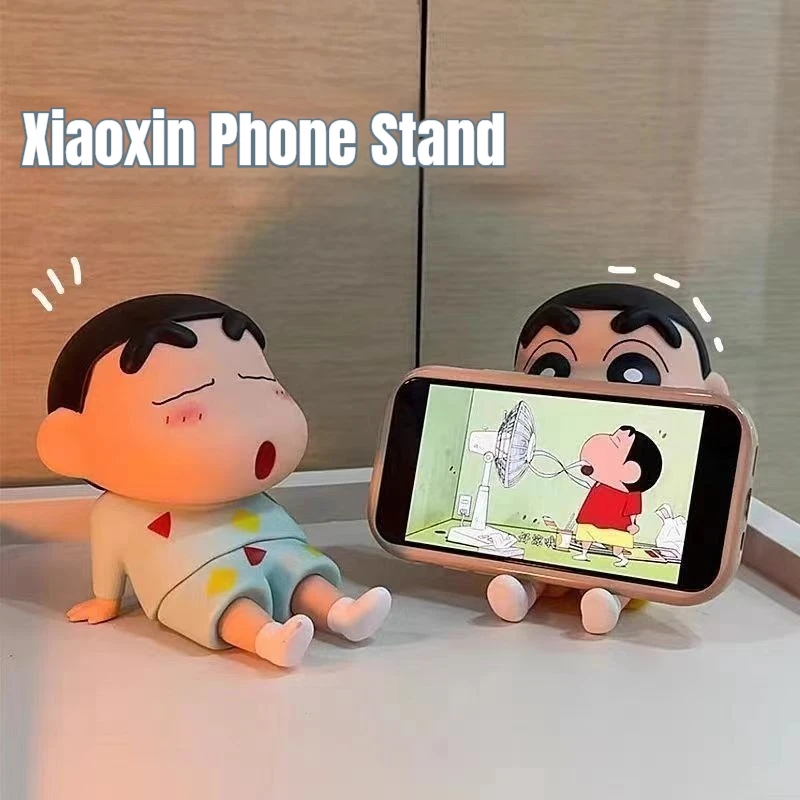 

2026 Crayon Shin Chan Anime Lazy Phone Holder Tablet Stand Desktop Ornament Collectible Figure Doll Gift For Anime Fans And Kids