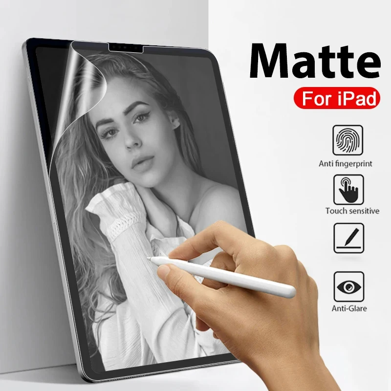 Matte Writing on Paper Screen Protector for Apple iPad 10th 10.9 2022 Air 5 4 10.9 Mini 6 iPad 10.2 9th 8th 7th Paper Feel Film