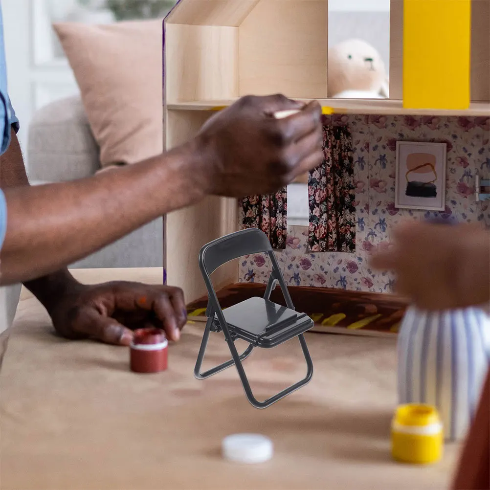 25 قطعة كرسي قابل للطي حامل هاتف كراسي مصغرة لمكتب دمية الديكور المحمولة أثاث صغير حامل هاتف الخليوي الصغيرة #2