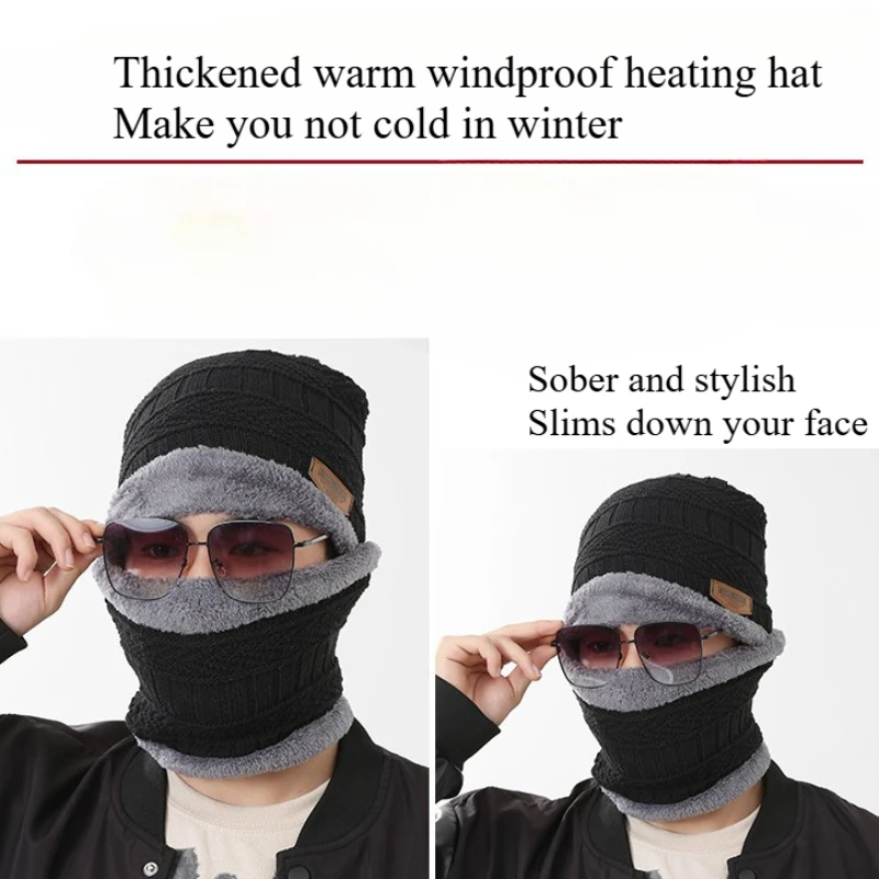 Knitted Cap Thickened Cap Warm Ear Protection Head Cap Outdoor Cycling Korean Version of The Tide Neck Set Wool Hat